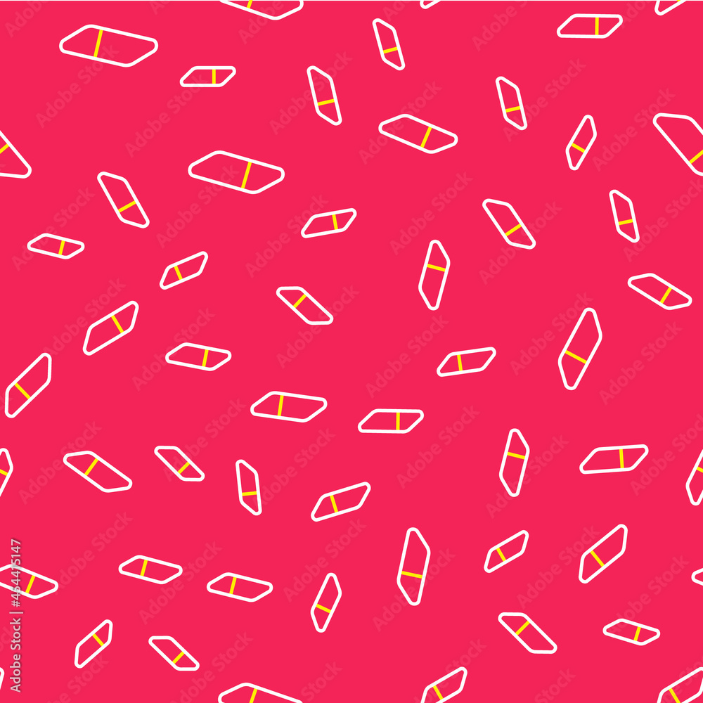 Line Eraser or rubber icon isolated seamless pattern on red background. Vector Line Eraser or rubber icon isolated seamless pattern on red background. Vector