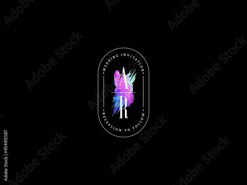 Letter AR Logo, Creative ar a r Logo Icon Vector for floral wedding, anniversary celebration