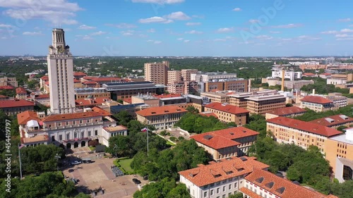 2021 - good aerial over the University Of Texas campus in Austin, Texas. photo