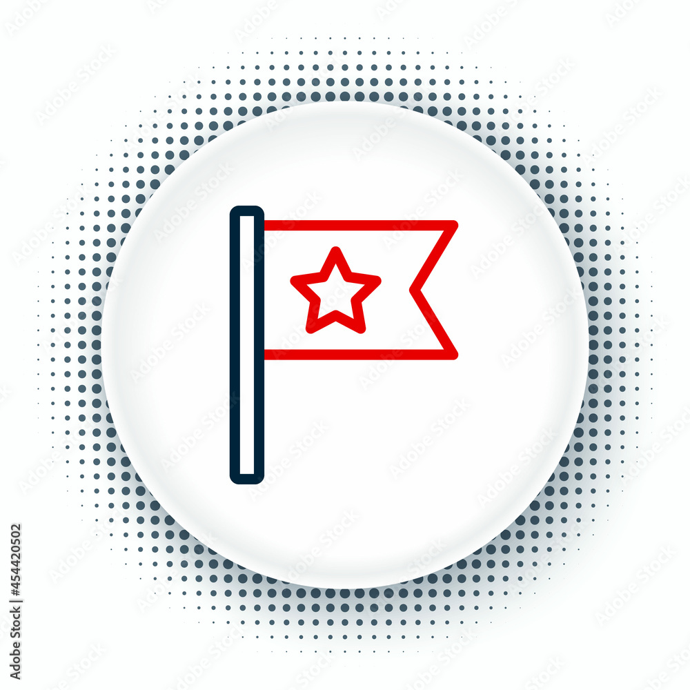 Line American flag icon isolated on white background. Flag of USA. United States of America. Colorful outline concept. Vector Line American flag icon isolated on white background. Flag of USA. United States of America. Colorful outline concept. Vector
