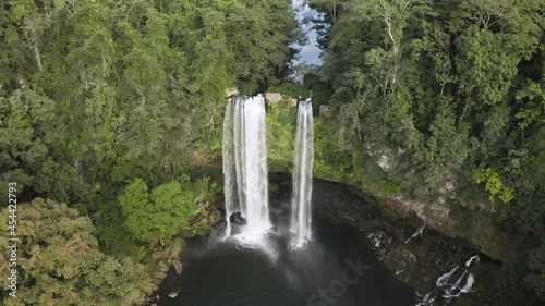 2021 - Excellent aerial shot of a waterfall in the Chiapas rainforest of Mexico. photo