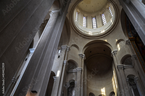 Interior Of The Holy Trinity Cathedral of Tbilisi. Indoors details the main cathedral of the Georgian Orthodox Church Sameba photo