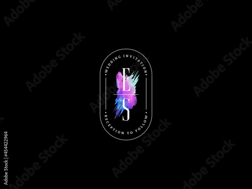 ES E&S Letter Type Logo, Floral es Logo Letter Vector Stock for wedding, anniversary celebration