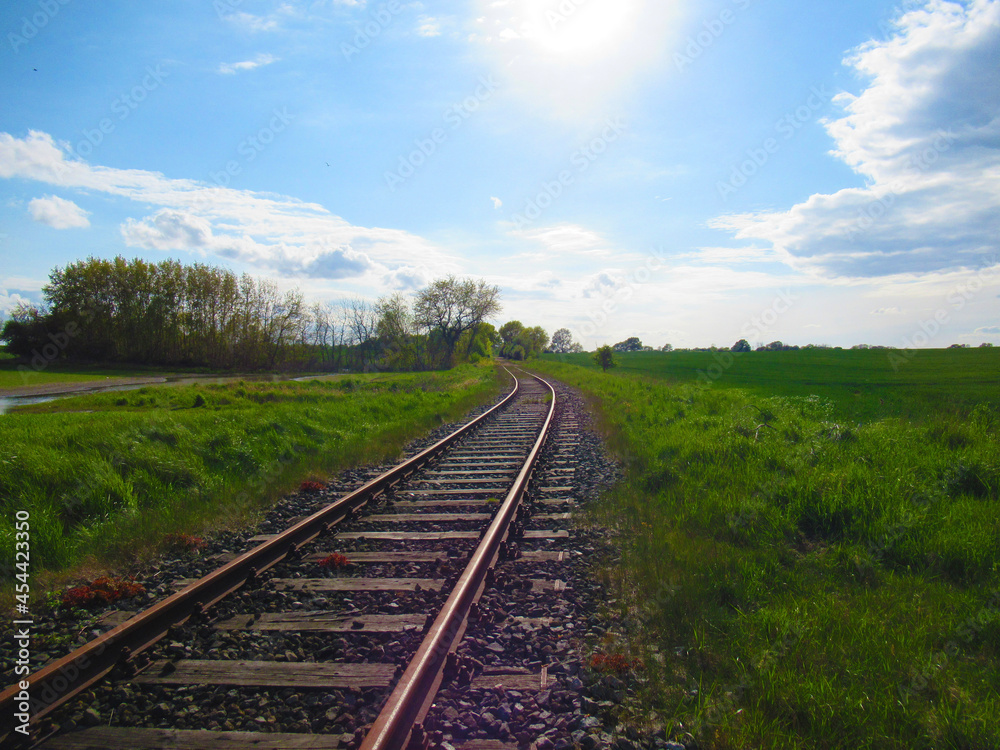 Fototapeta premium railway in the field