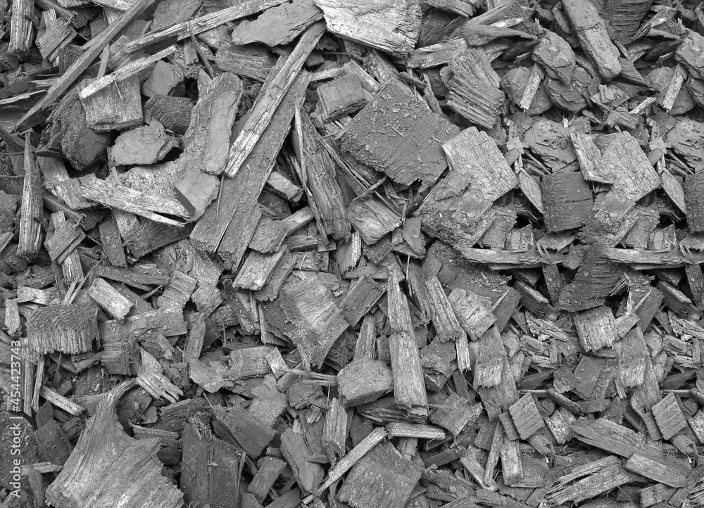 A layer of small burgundy pieces of wood A layer of small burgundy pieces of wood