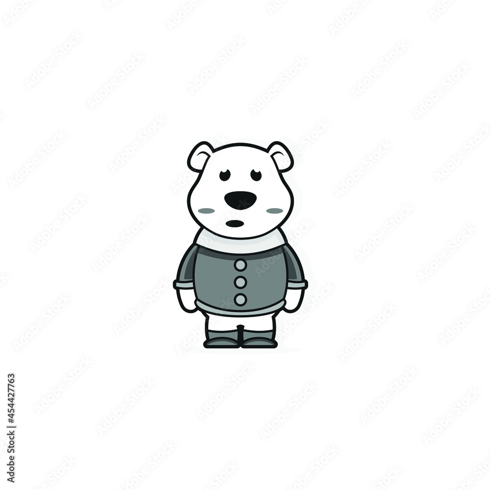 Cartoon Character Bear In Funny Black Shirt Cartoon Character Bear In Funny Black Shirt