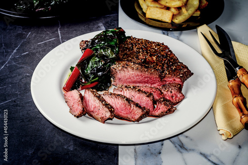Everything Bagel Steak Swiss Chard