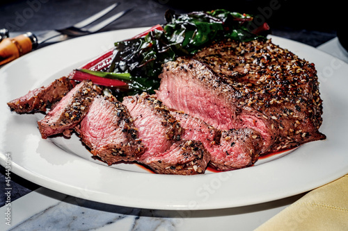 Photography Everything Bagel Steak Swiss Chard