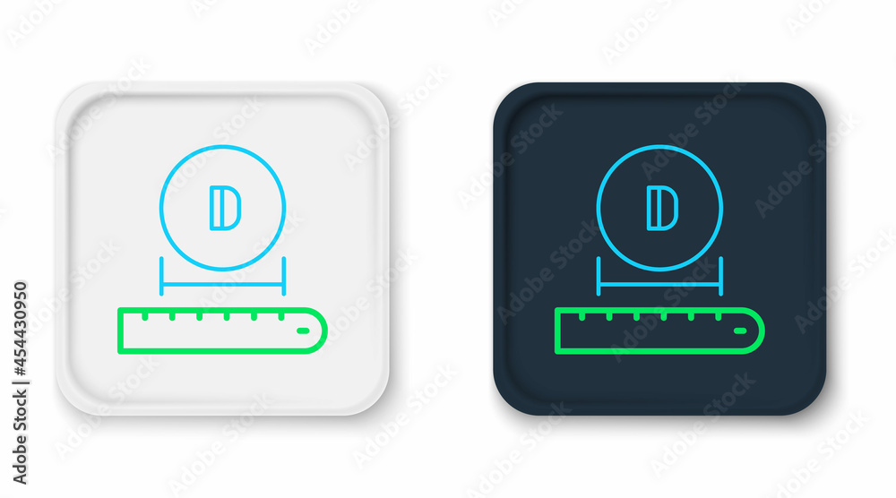 Line Diameter icon isolated on white background. Colorful outline concept. Vector Line Diameter icon isolated on white background. Colorful outline concept. Vector