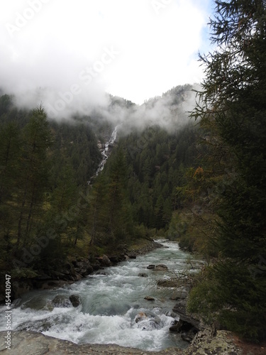 Mystic waterfall in Alps