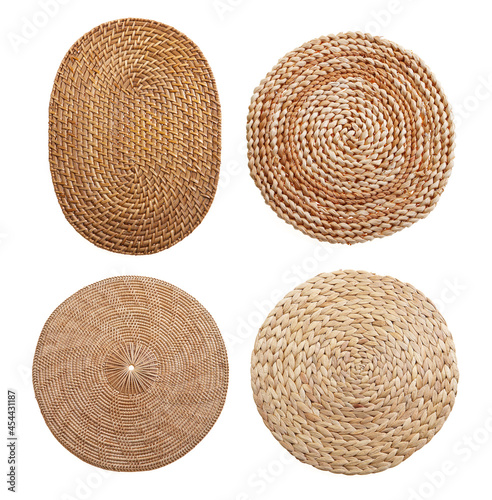 vintage wicker product on white background