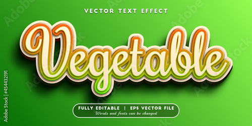 Text effects 3d vegetable, editable text style