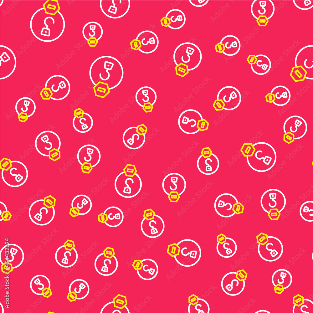 Line Industrial hook icon isolated seamless pattern on red background. Crane hook icon. Vector Line Industrial hook icon isolated seamless pattern on red background. Crane hook icon. Vector