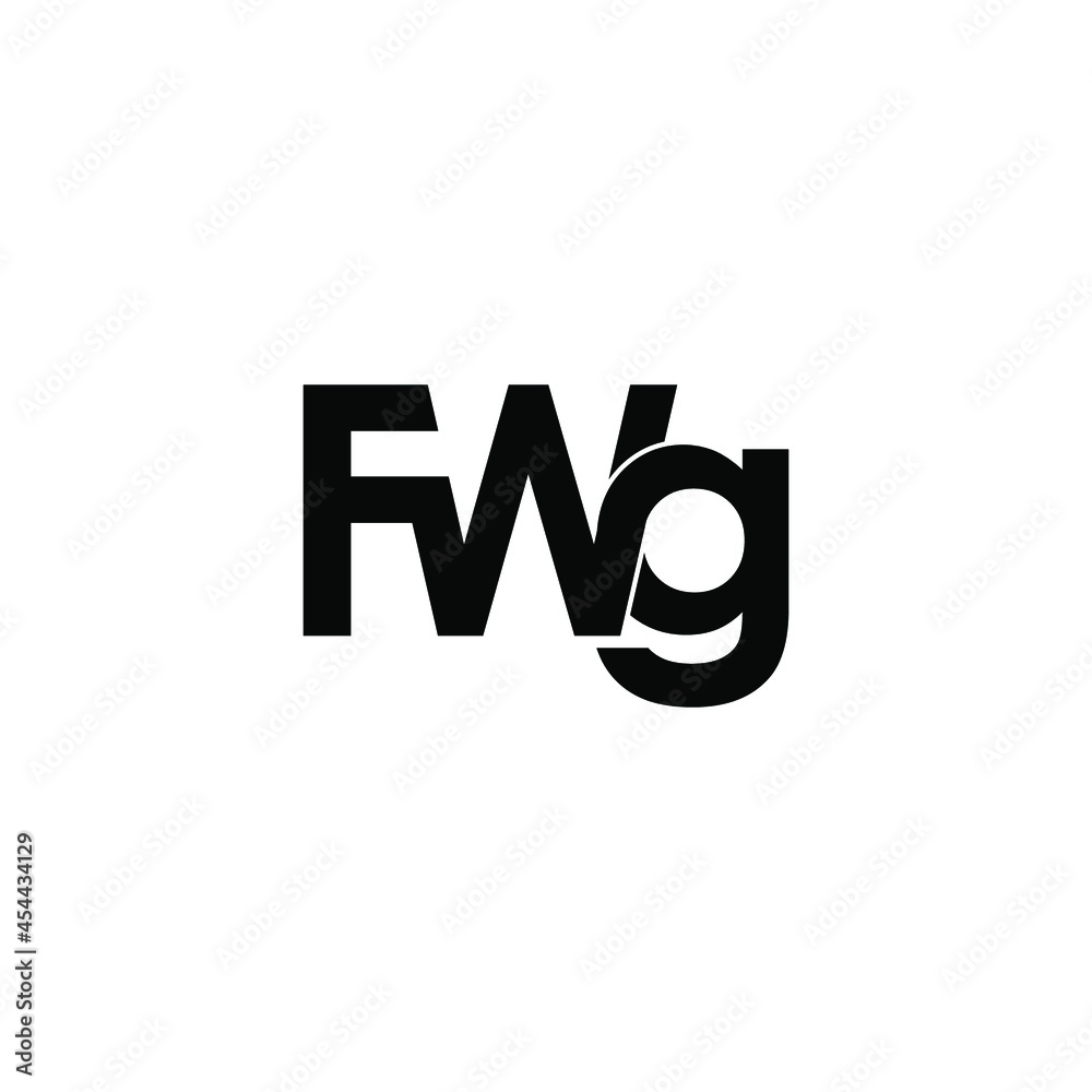 fwg initial letter monogram logo design
