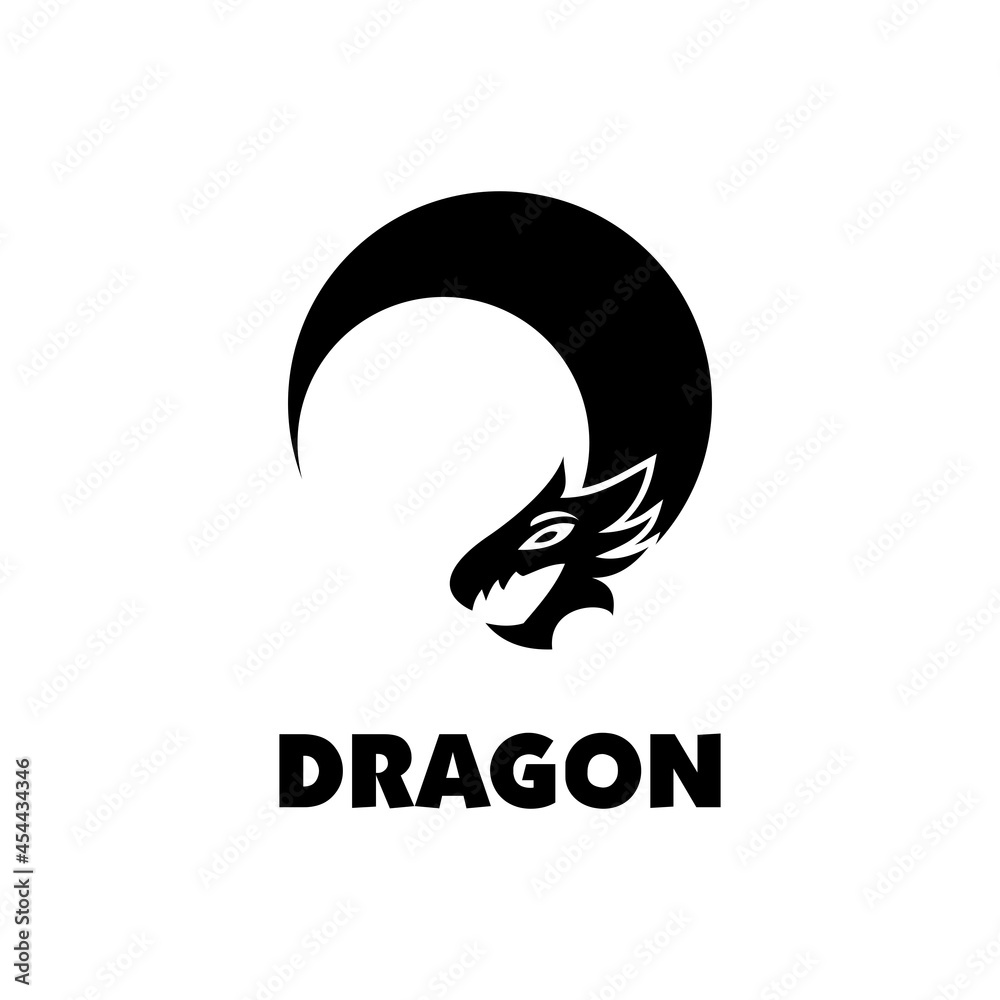 Fototapeta premium vector logo - dragon head. minimalistic logos. suitable for the war community