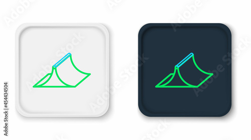 Line Skate park icon isolated on white background. Set of ramp, roller, stairs for a skatepark. Extreme sport. Colorful outline concept. Vector