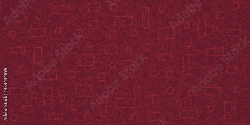 Elegant vector texture with geometric shapes in bright crimson and scarlet tones. Abstract background with splashes and streaks. Careless rectangles and squares.Textured wallpaper in red color.