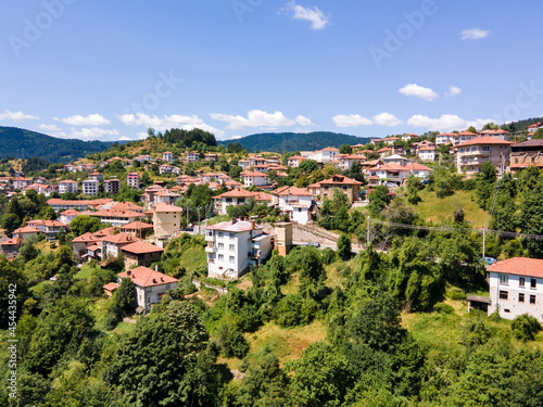 Aerial view of village of Momchilovtsi, Bulgaria © Stoyan Haytov