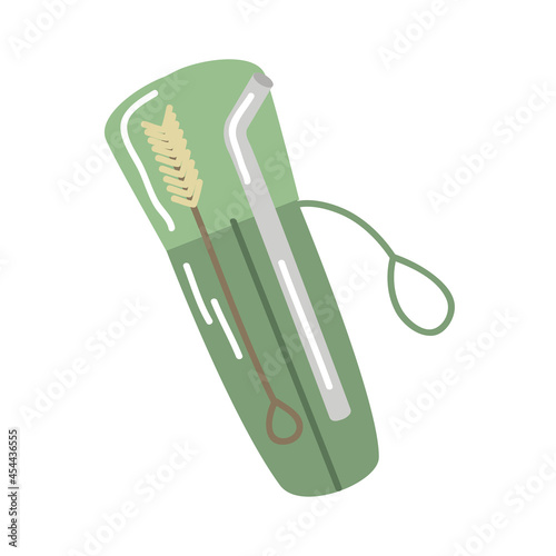 reusable straw and brush