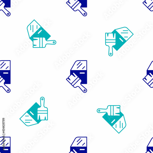 Blue Car painting icon isolated seamless pattern on white background. Car body repair process. Vector