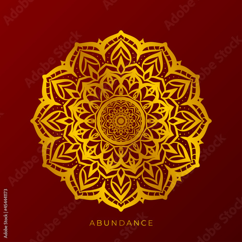 golden textured mandala art pattern for abundance vector design element