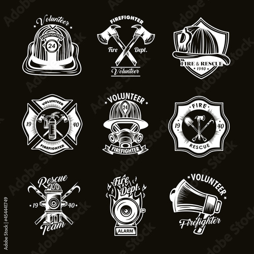 set of firefighter badges