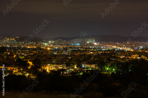 ギリシャ アテネのアレオパゴスの丘から見える夜景