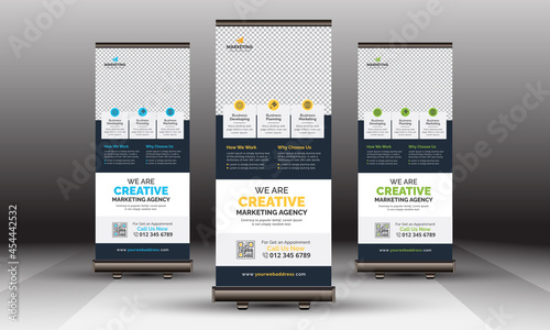 Professional Corporate Roll Up Banner Standee Template | Modern Business X Banner Design
