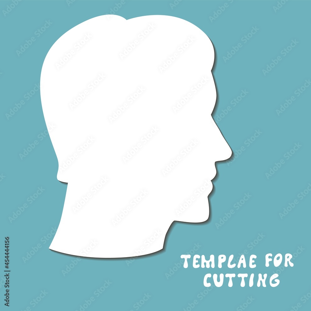 Template for laser cutting, wood carving, paper cut. Silhouettes for cutting. Man head vector stencil Template for laser cutting, wood carving, paper cut. Silhouettes for cutting. Man head vector stencil