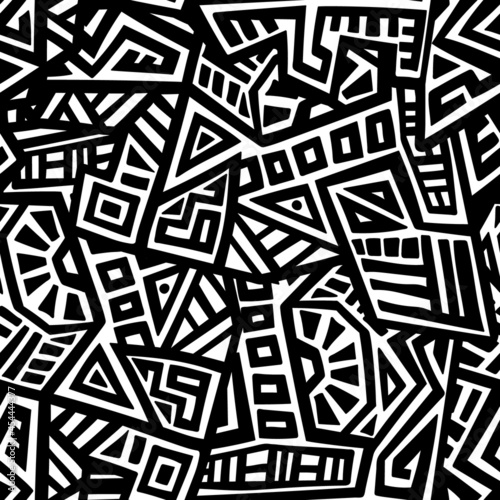 Unique Geometric Vector Seamless Pattern made in ethnic style. Aztec textile print. African traditional design. Creative boho pattern. Perfect for site backgrounds, wrapping paper and fabric design.