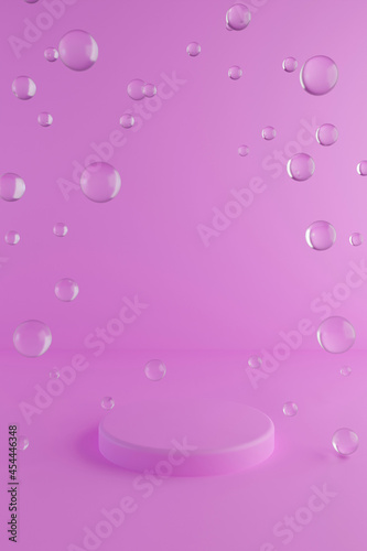 Pastel violet minimal 3d background. Poster design with studio podium platform. Abstract 3d render. Minimal stage for business concept.