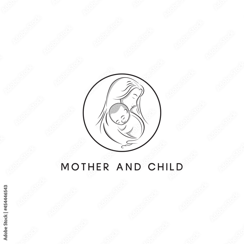 mother and baby logo in a circle, maternity house logo mother and baby logo in a circle, maternity house logo