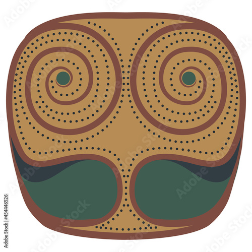 Symmetrical abstract spiral ornament. Native American ethnic art of Aleut Indians. photo