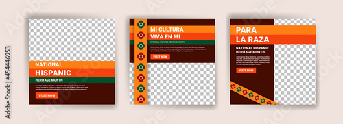 Hispanic heritage month. Banners for social media, cards, posters and postcards.