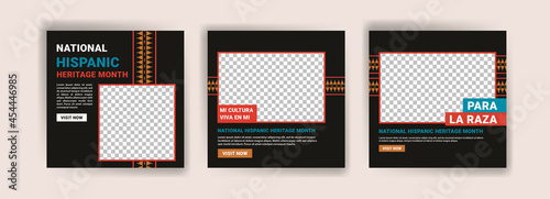 Hispanic heritage month. Banners for social media, cards, posters and postcards.