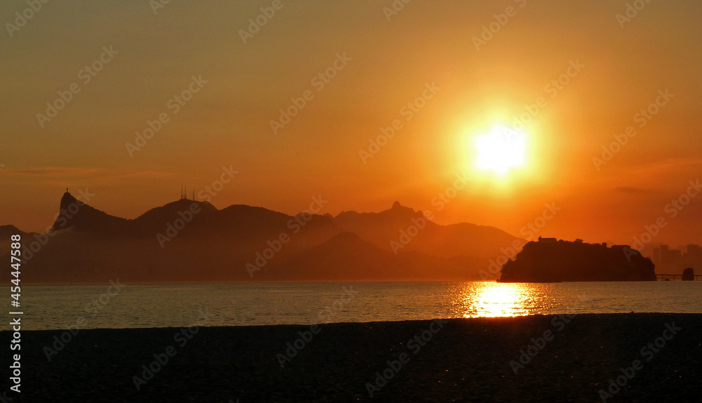 Sunset in Icarai beach, Niteroi, Rio de Janeiro