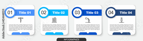 Set line Wine corkscrew, Cardboard box of wine, tasting, degustation and . Business infographic template. Vector