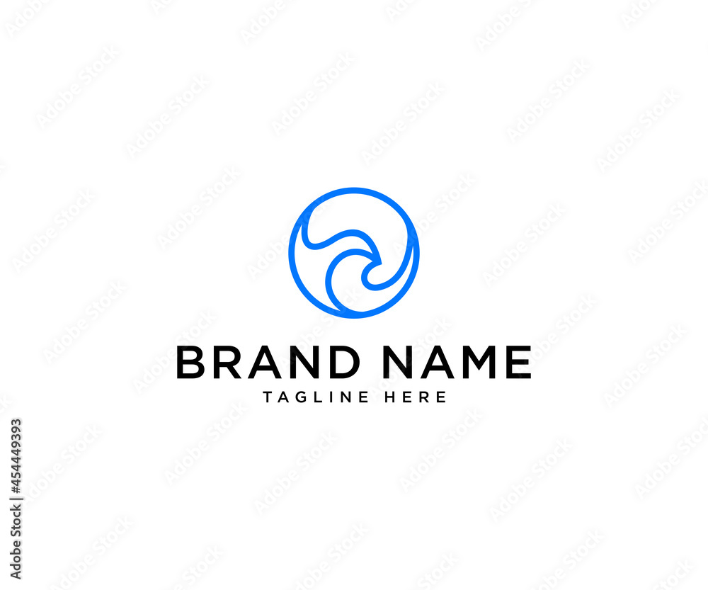 Abstract wave logo design vector template