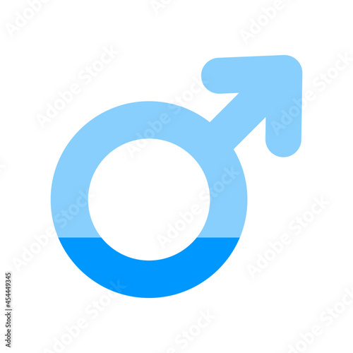 Andropause in male , blue flat icon