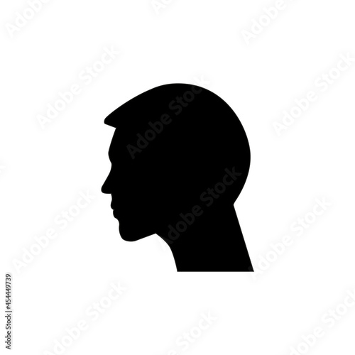 Rostro de perfil. Hombre de perfil, cara. Ilustración vectorial, estilo silueta negro photo