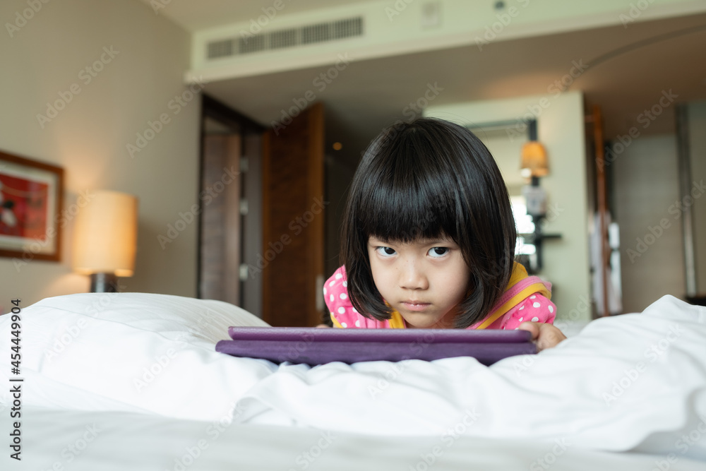 kid watching tablet, child addicted cartoon kid watching tablet, child addicted cartoon