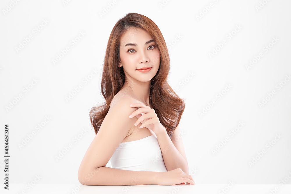 Beautiful young asian woman with clean fresh skin on white background, Face care, Facial treatment, Cosmetology, beauty and spa, Asian women portrait. Beautiful young asian woman with clean fresh skin on white background, Face care, Facial treatment, Cosmetology, beauty and spa, Asian women portrait.