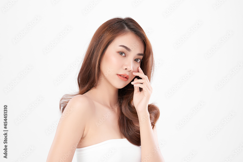 Beautiful young asian woman with clean fresh skin on white background, Face care, Facial treatment, Cosmetology, beauty and spa, Asian women portrait. Beautiful young asian woman with clean fresh skin on white background, Face care, Facial treatment, Cosmetology, beauty and spa, Asian women portrait.
