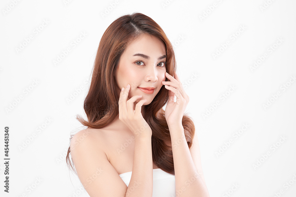 Beautiful young asian woman with clean fresh skin on white background, Face care, Facial treatment, Cosmetology, beauty and spa, Asian women portrait. Beautiful young asian woman with clean fresh skin on white background, Face care, Facial treatment, Cosmetology, beauty and spa, Asian women portrait.