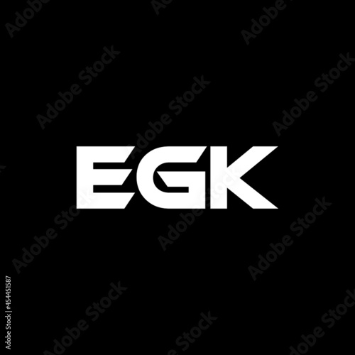 EGK letter logo design with black background in illustrator, vector logo modern alphabet font overlap style. calligraphy designs for logo, Poster, Invitation, etc.