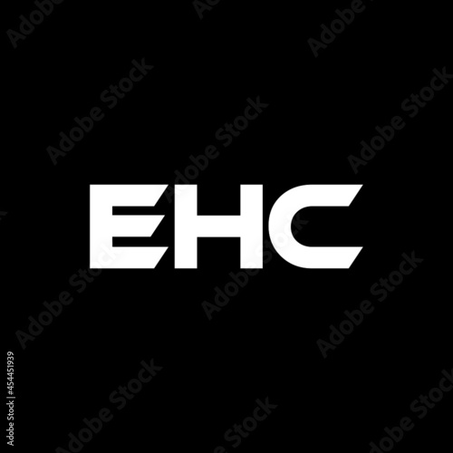EHC letter logo design with black background in illustrator, vector logo modern alphabet font overlap style. calligraphy designs for logo, Poster, Invitation, etc.