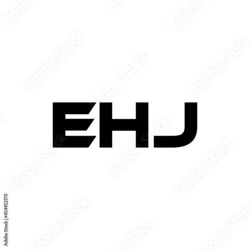 EHJ letter logo design with white background in illustrator, vector logo modern alphabet font overlap style. calligraphy designs for logo, Poster, Invitation, etc.