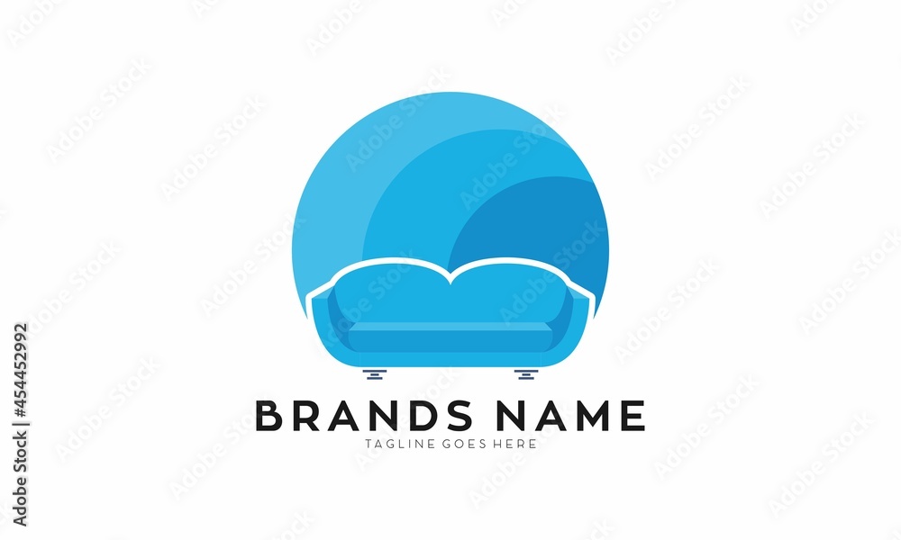 Modern living room sofa vector logo Modern living room sofa vector logo