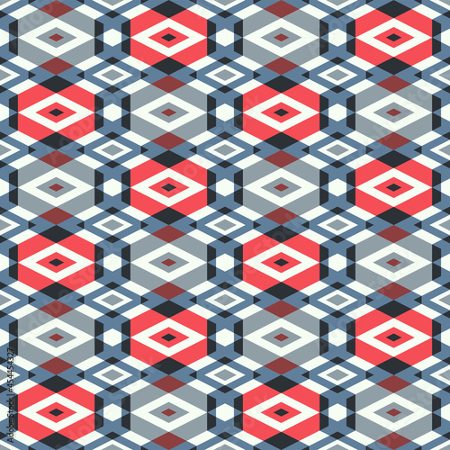 Japanese Overlap Zigzag Diamond Vector Seamless Pattern