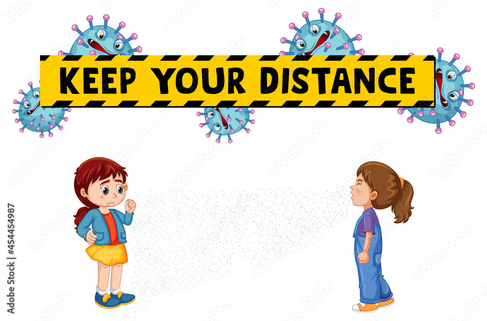 Keep your distance font in cartoon style with Keep your distance font in cartoon style with